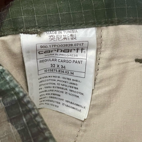 Carhartt WIP Green Camouflage Pants - Picture 3 of 5